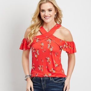 Maurice’s Off-the-Shoulder halter top shirt